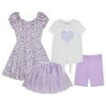 thumbnail image 1 of BTween Girls 4-Pack Dress Wardrobe Sleeveless Dress, T-Shirt, Shorts and Skirt, Laven, 7/8, 1 of 6