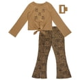 thumbnail image 1 of BTWEEN Girls 2-Piece Bell Sleeve Top and Split Flare Leggings Set, Cartouche, Size 7, 1 of 7