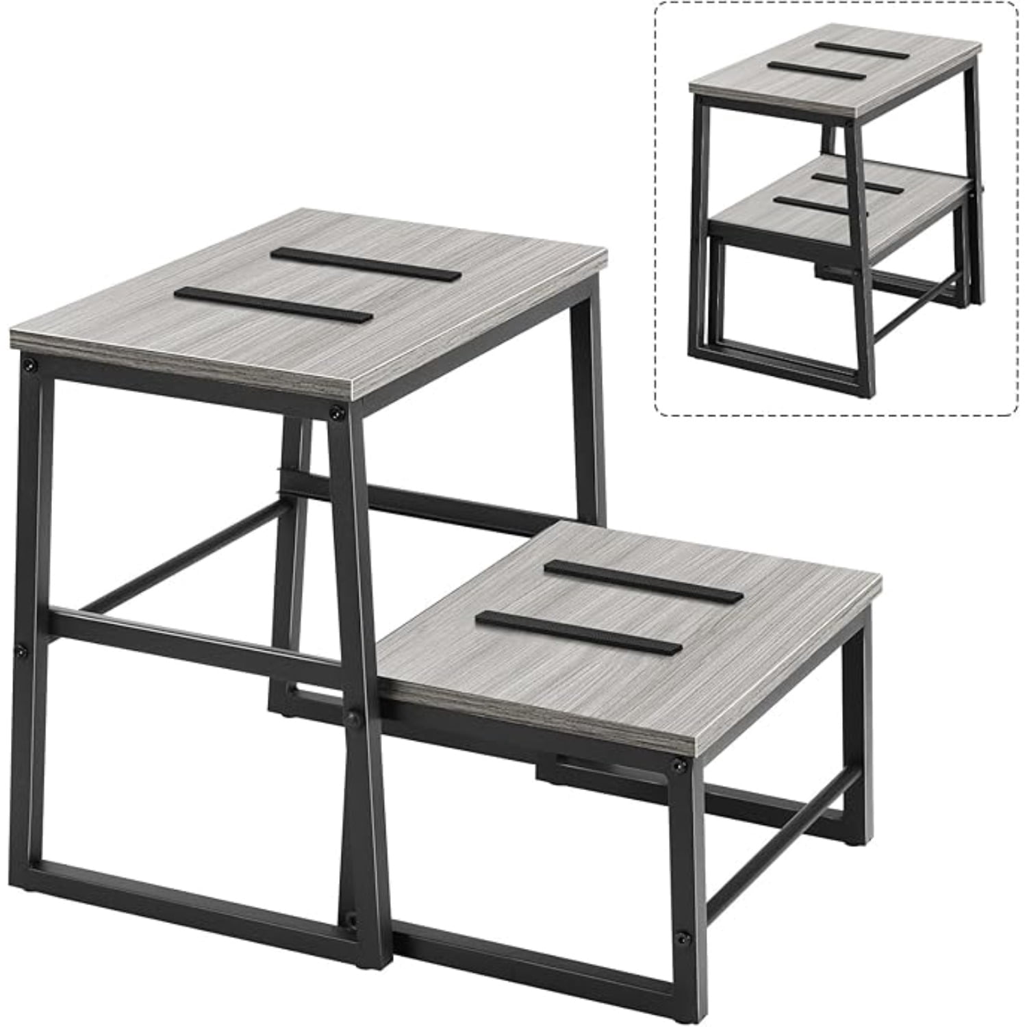 BTY 2 Step Stools for Adults & Kids, Heavy Duty 2-in-1 Stepping Stools ...