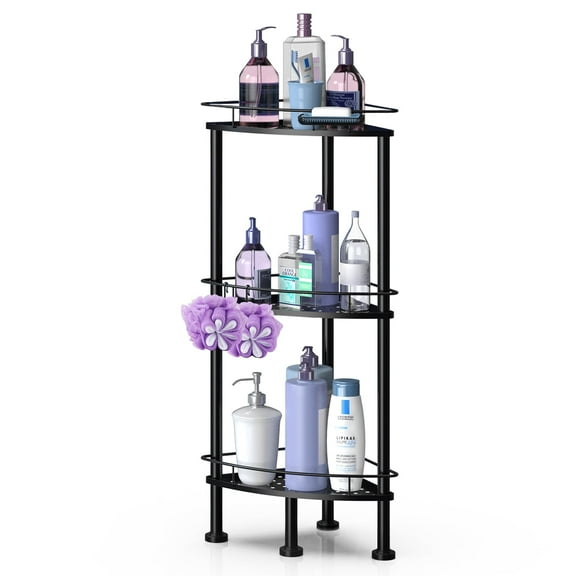 BTY KA 3-Tier Bathroom Shelf, Wall Mounted Storage Rack for Toiletries & Towels | Moisture-Resistant Organizer for Shower, Bathtub & Vanity Area