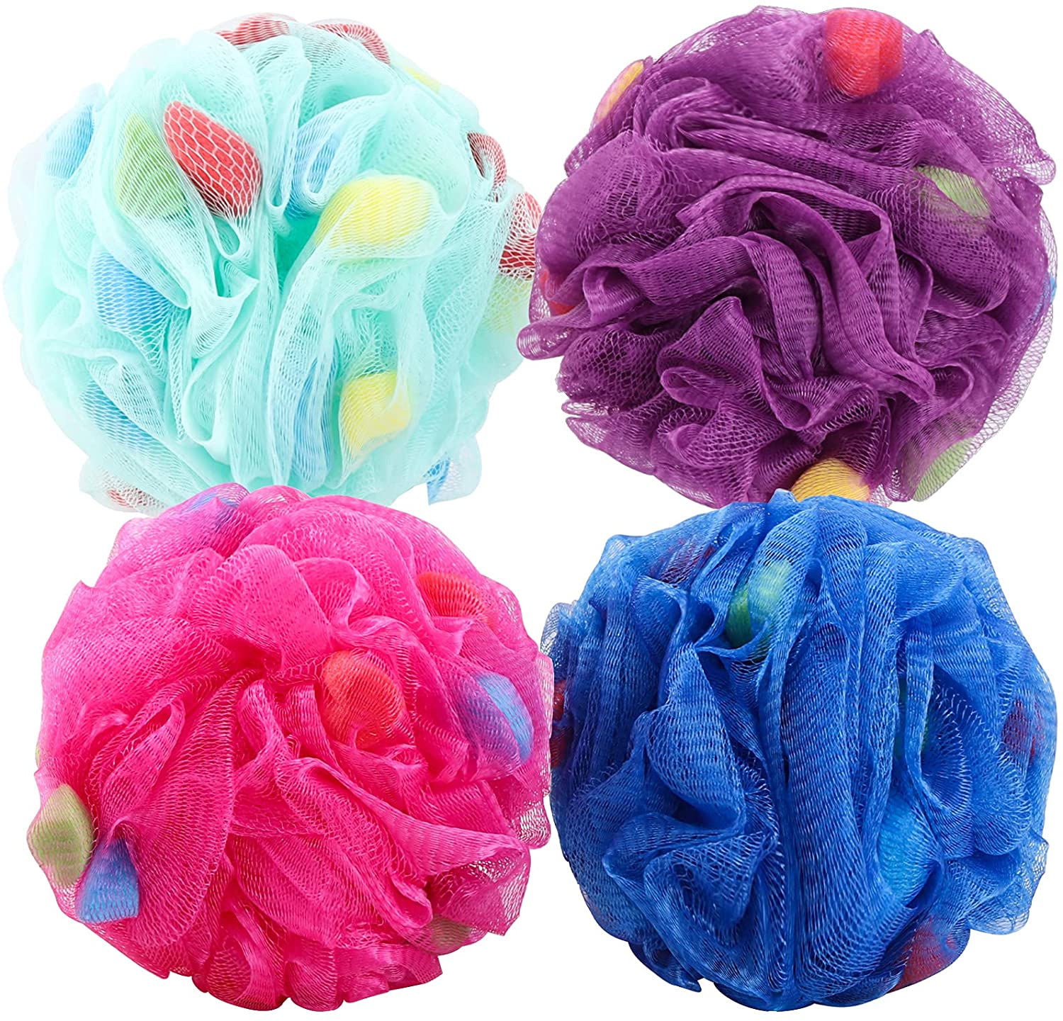 BTY Premium Mesh Poufs (65g/pcs) Bath Sponges Shower Loofahs ...