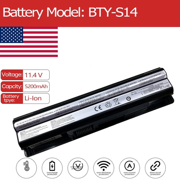 BTY-S14 Laptop Battery for MSI Pro Pro-003GE70-i547W7H Apache Pro 2QD-834XPL Apache GE620DX-694XPL