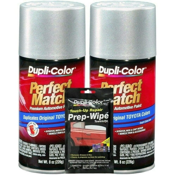 BTY1602 Exact-Match Lunar Mist (Metallic) Automotive Paint Compatible with Vehicles - 8 oz, Bundle Prep Wipe (3 Items)