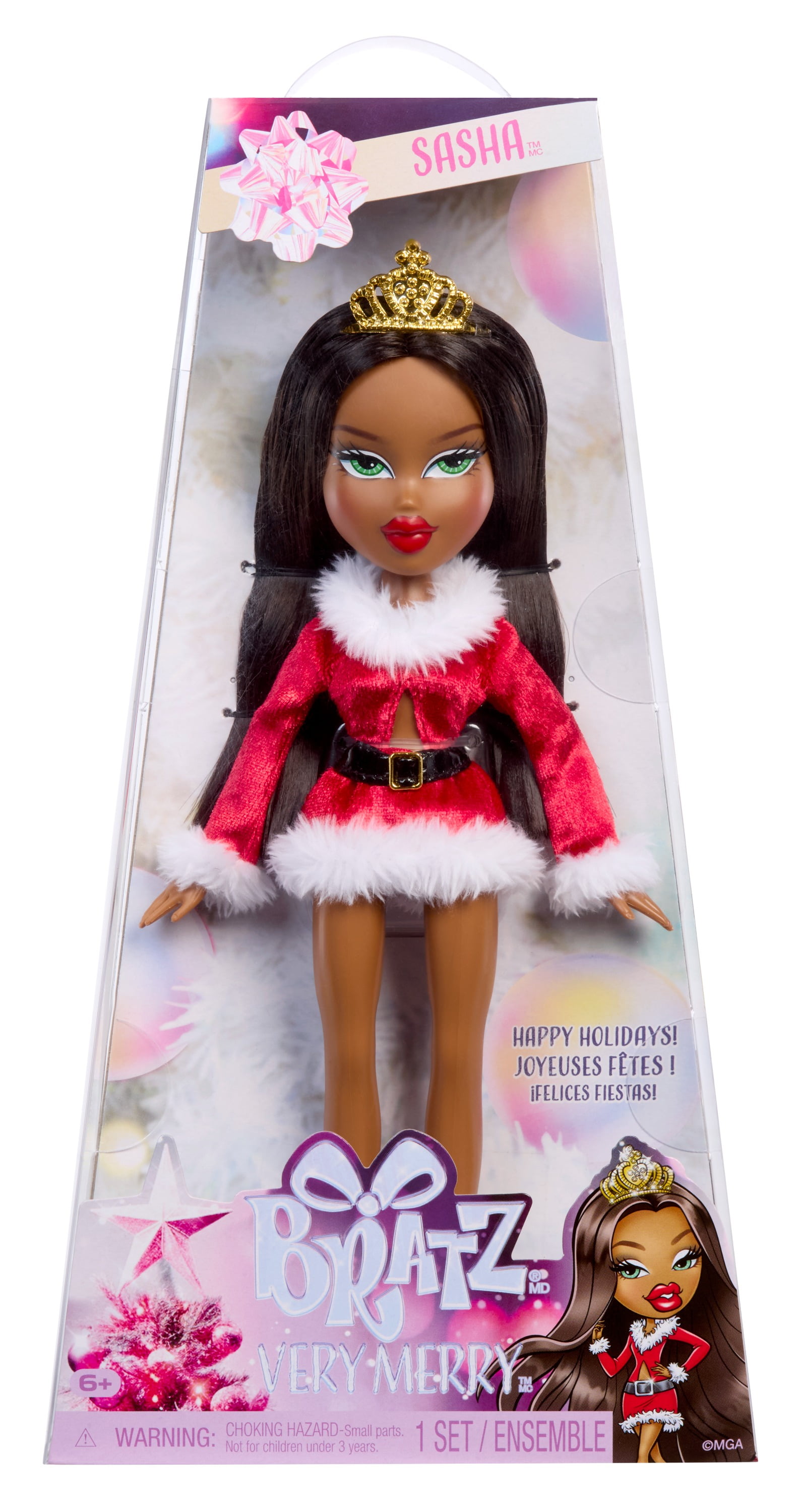 Bratz Very Merry Sasha Fashion Doll, Holiday Christmas Packaging