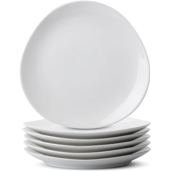 BTaT- White Dessert Plates, Set of 6, 8.3", Small Plates for Appetizers