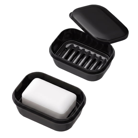 BTideas 2 Pcs Travel Soap Case, Leakproof Portable Soap Holder with Lid, Bar Soap Dish for Camping, Gym, Bathroom