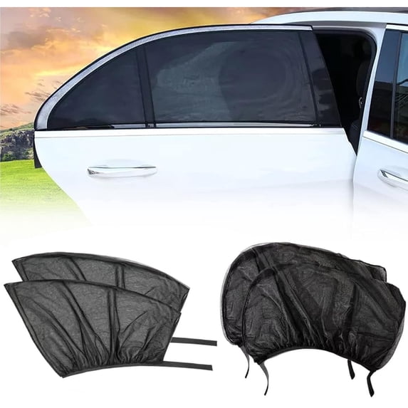 BTideas Car Window Sunshade, 4 Pcs Breathable Mesh Car Window Screen ...