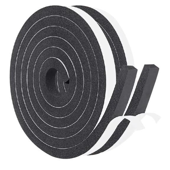 BTideas Foam Strips with Adhesive,High Resilience Foam Sealing Tape (6.5ft x 2 Rolls,Black)
