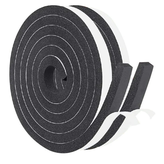 BTideas Foam Strips with Adhesive,High Resilience Foam Sealing Tape (6.5ft x 2 Rolls,Black)