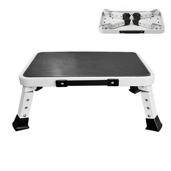 BTideas Folding Step Stool,3-Level Adjustable Non-Slip Collapsible RV Foot Stool,330 Lbs Capacity