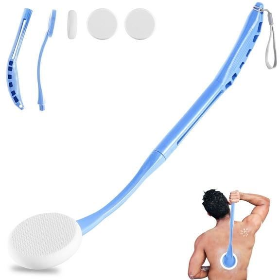 BTideas Lotion Applicator for Back, 20.5” Lotion Applicator for Adult, Back Scrubber for Shower,Blue