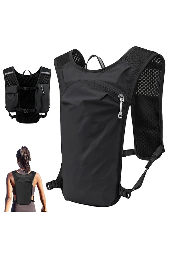 Running Hydration Vest Backpack,Running Water Vest for Women & Men,for Hiking Cycling,Black