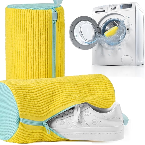 BTideas Shoe Bag for Washing Machine, 2pcs Laundry Shoe Bag for Washer and Dryer,Yellow