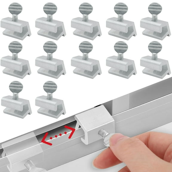 BTideas Sliding Window Locks,12 Pack Safety Locks for Up and Down Adjustable Window with keys,Silver