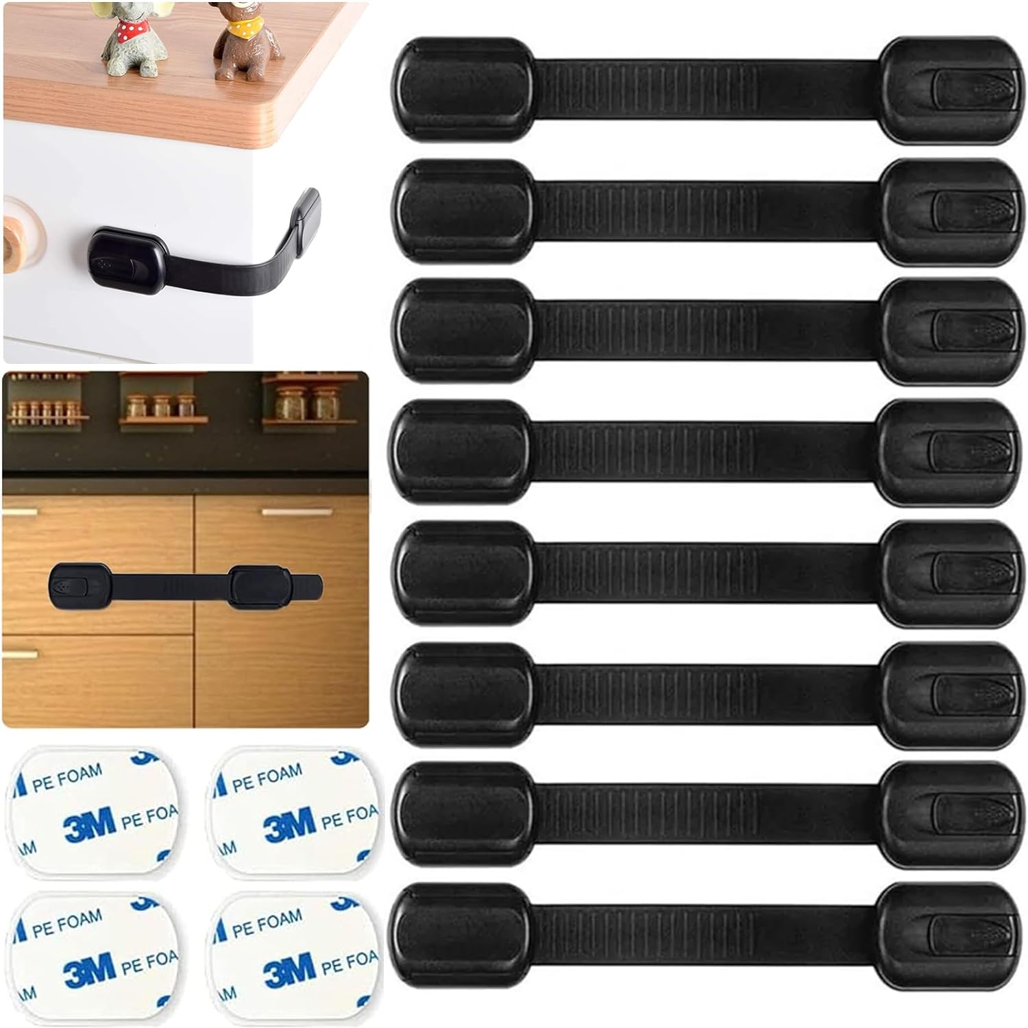 Xinwennn Child Locks Newest Version Heavy Duty Drawer Locks Baby Proof No Drill Child