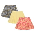 thumbnail image 1 of BTween 3 Pack Skorts for Girls - Kids Scooter Skirts - Skirt Layered Shorts - Floral Black/Red, Solid Yellow, Size 10-12, 1 of 4