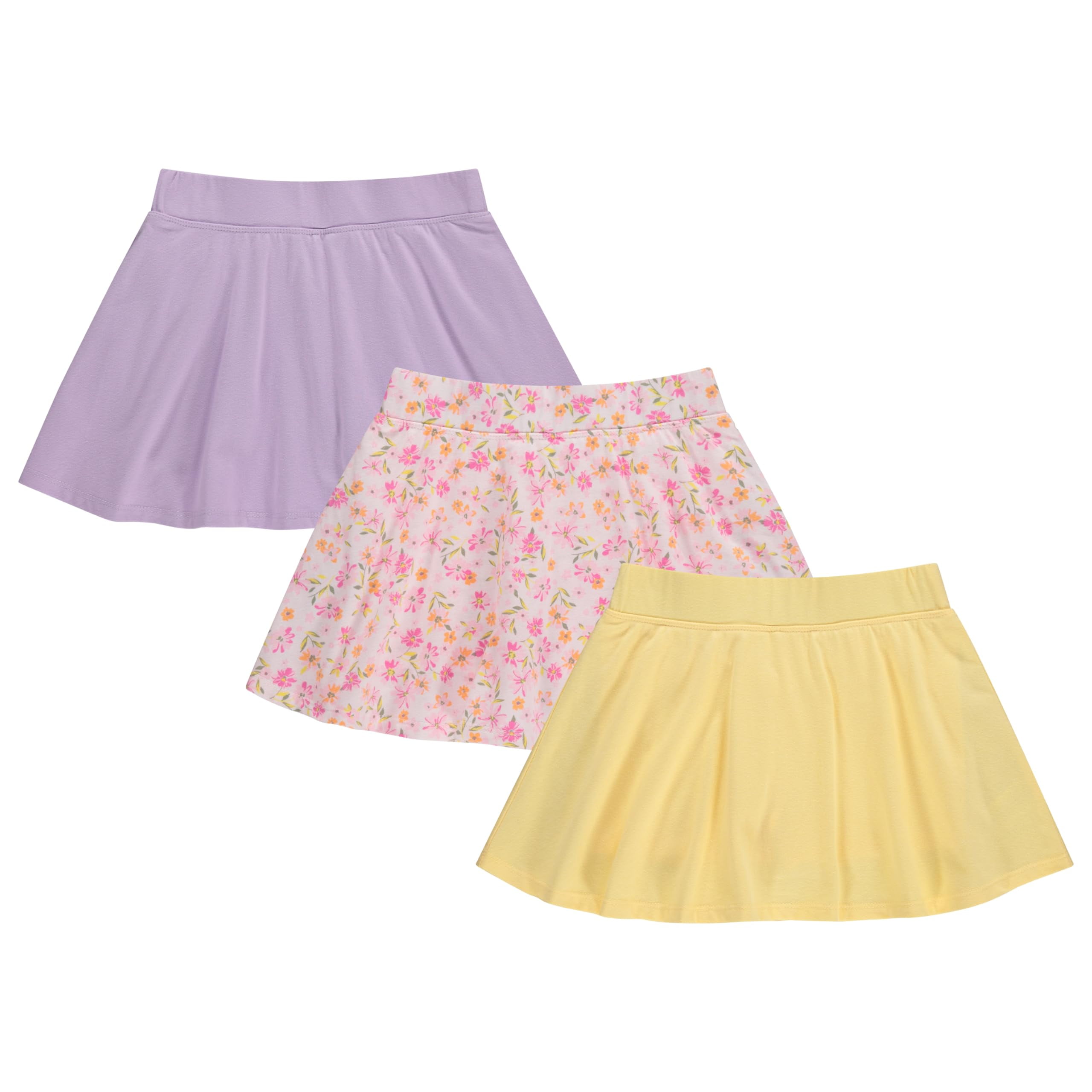 BTween 3 Pack Skorts for Girls - Kids Scooter Skirts - Skirt Layered ...