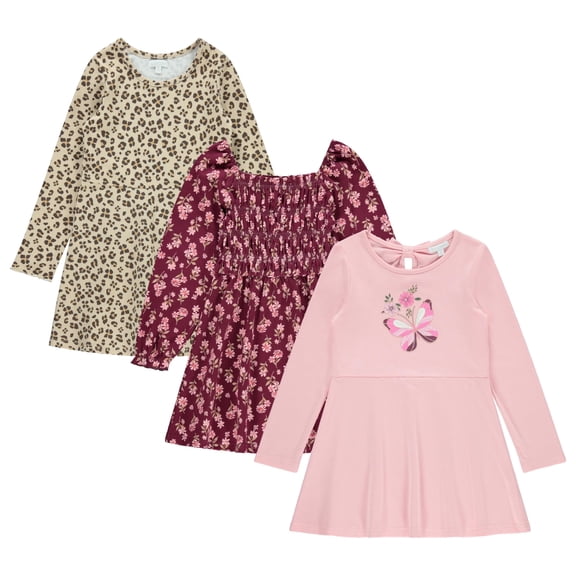 BTween 3 Piece Girls Summer Dress Set Short Sleeve Casual Skater Dresses