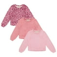 thumbnail image 1 of BTween 3-Piece Kids Long Sleeve Sweater Pack, Velour Comfort Sweaters for Girls, Plain & Print, 1 of 4