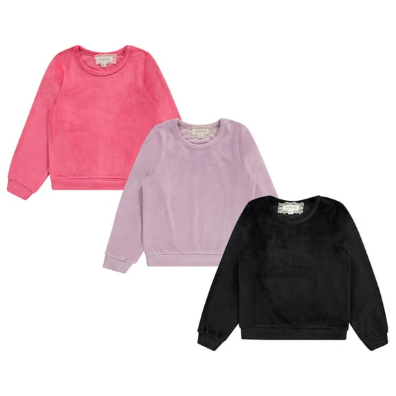BTween Girls 3 Piece Velour PO Tops, Basic,7