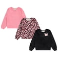 thumbnail image 1 of BTween Girls Cozy Velour Sweatshirt Set, 3 Pack of Soft Sweatshirts for Kids, Stylish Casual Outfits, Sizes 4-87, 1 of 5