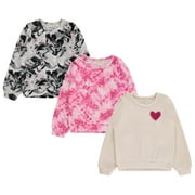 BTween Girls 3 Piece Velour PO Tops, Marble,6