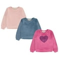 thumbnail image 1 of BTween Girls' Cozy Velour Sweatshirt Set, 3-Pack of Soft Sweatshirts for Kids, Stylish Casual Outfits, Sizes 4-77, 1 of 5