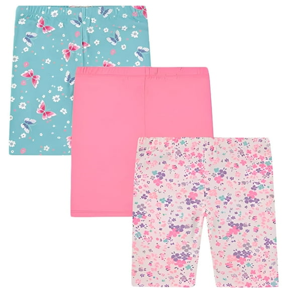 BTween Girls 4 Pack Athletic Bike Shorts, Fashion Short, Workout Clothes for Girls