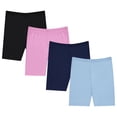 thumbnail image 1 of BTween Girls 4 Pack Athletic Bike Shorts, Fashion Short, Workout Clothes for Girls, 1 of 5