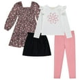 thumbnail image 1 of BTween Girls' 4-Pack Fall Outfit: Dress, Skirt, Tee, Leggings, DAISY, 8, 1 of 5