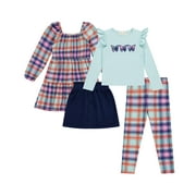 BTween Girls 4-Pack Fall Outfit Dress, Skirt, Tee, Leggings, Multi, 5