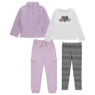 BTween Girls' 4-Pack Fashion Wardrobe Essentials ,Trendy & Versatile Clothing Sets for Kids, Orchd, Size 12