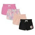 thumbnail image 1 of BTween Girls 4-Piece Active Performance Dolphin Shorts with Faux Drawstring, Sports Running Shorts for Kids, 1 of 1
