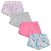 BTween Girls 4-Piece Summer Shorts | Performance Dolphin Shorts | Sports Running Shorts for Kids - Assorted Colors
