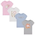 thumbnail image 1 of BTween Girls 4-Piece Summer Tops | Fashionable Short Sleeve T-Shirt | Casual Daily Shirt for Kids - Assorted Colors, 1 of 4