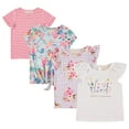 thumbnail image 1 of BTween Girls 4-Piece Summer Tops | Fashionable Short Sleeve T-Shirt | Casual Daily Shirt for Kids - Assorted Colors, 1 of 5