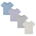 thumbnail image 1 of BTween Girls 4-Piece Summer Tops | Fashionable Short Sleeve T-Shirt | Casual Daily Shirt for Kids, BASC1,4/5, 1 of 5