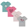 thumbnail image 1 of BTween Girls 4-Piece Summer Tops | Fashionable Short Sleeve T-Shirt | Casual Daily Shirt for Kids, PINK ,4/5, 1 of 8