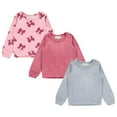 thumbnail image 1 of BTween Girls Cozy Velour Sweatshirt Set, 3 Pack of Soft Sweatshirts for Kids, Stylish Casual Outfits, Sizes 4-14, 1 of 5