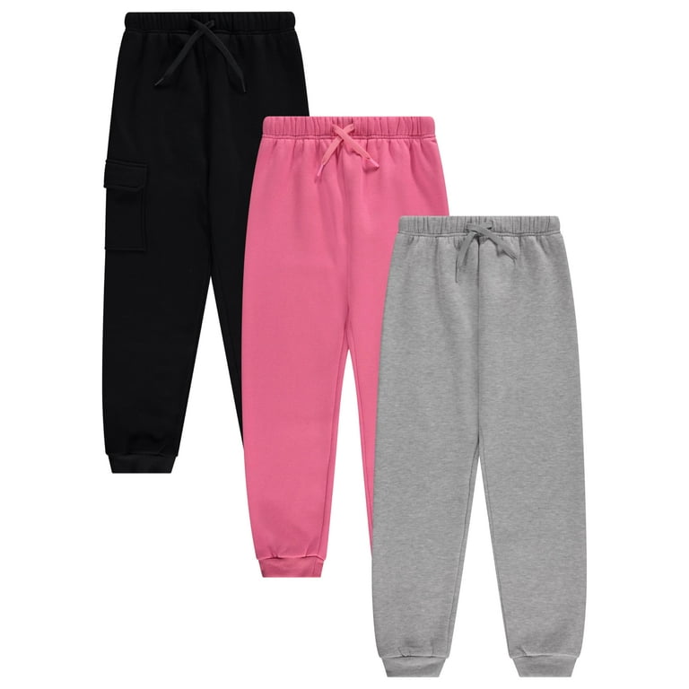BTween Girls Fleece Joggers 3 Pack Soft CVC Pants for Kids Rose Size 7 8 Walmart