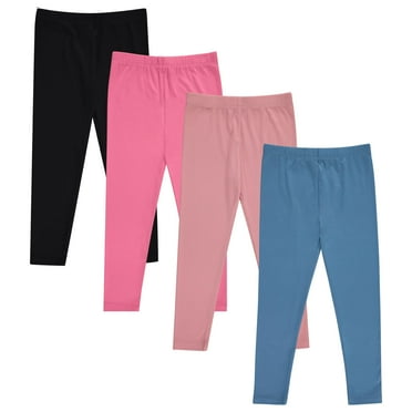 BTween Kids Girl's Fall Fashion Stretch Leggings Comfortable Bottoms Set- 4 Pack Bundle, JETBK,4/5