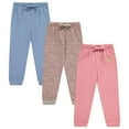 thumbnail image 1 of BTween Kids Girl's Fashion Stretch Waist Ultra Soft Jogger Pants Set - 3 Pack Bundle, 1 of 5