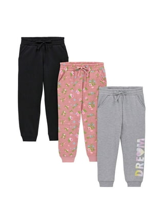 Sweet Hearts Girls' Sweatpants - 3 Pack Lightweight Super Soft Joggers  (Size: 5-18)