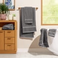 thumbnail image 1 of Beautiful by Drew Barrymore 6-Piece Staggered Tile Bath Towel Set, Soft 100% Cotton, Charcoal, 1 of 4