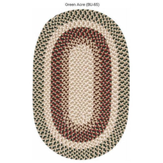 BU65R072X108 Burmingham - Green Acre 6'x9' Rug, 100% Polypropylene - Oval.