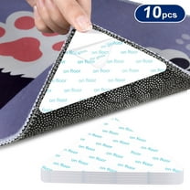 BUBABOX 10 Pcs Rug Grippers, Rug Stickers for Wood Floor, 5.3 x 4.1 Inch Double Sided Anti Curl Tape for Hardwood Floors Carpet Corners, Washable Reusable Removable Triangle Rug Tape