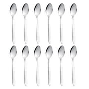BUBABOX 12 Pcs 5.7'' Handle Small Tea Spoon Set,Stainless Steel Coffee Teaspoons,Flatware Silver Spoons Dinner Dessert Spoon,Spoons Silverware Dishwasher Safe For Home Kitchen(Silver)