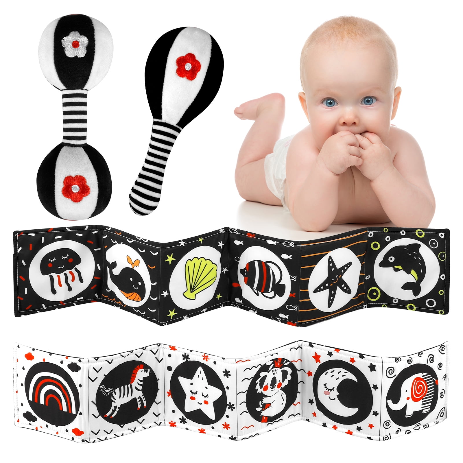 Black & White Sensory Bin for Babies 