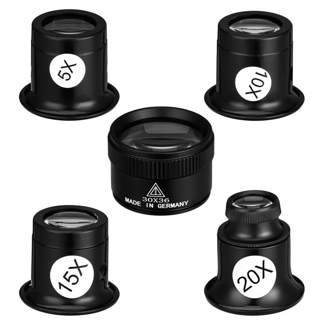 BUBABOX 5 Pcs Jewelers Loupe Magnifier, 5 10 15 20, 3036 Portable