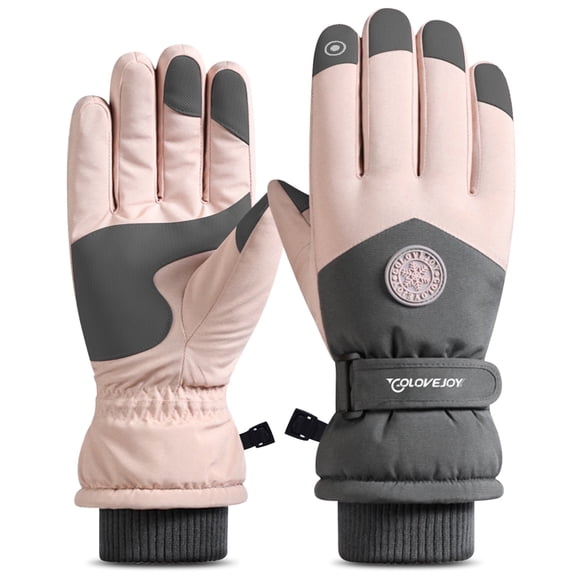 BUBABOX Winter Ski Snow Gloves for Men, Women, Adult Touchscreen and Waterproof Cold Weather Hand Warming Gloves Winter Work Gloves(Pink)